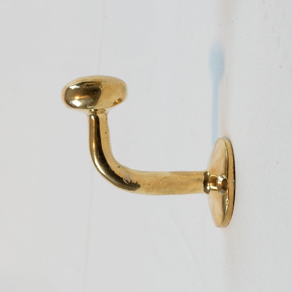 5 X Solid Brass Wall Hooks. Vintage Style Bathroom Bath Towel