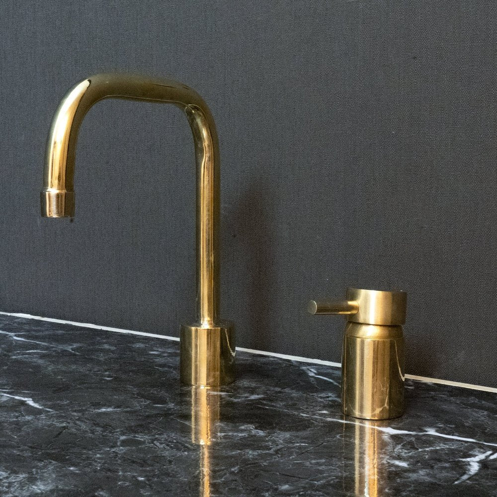 Wall Mounted Unlacquered Brass Faucet