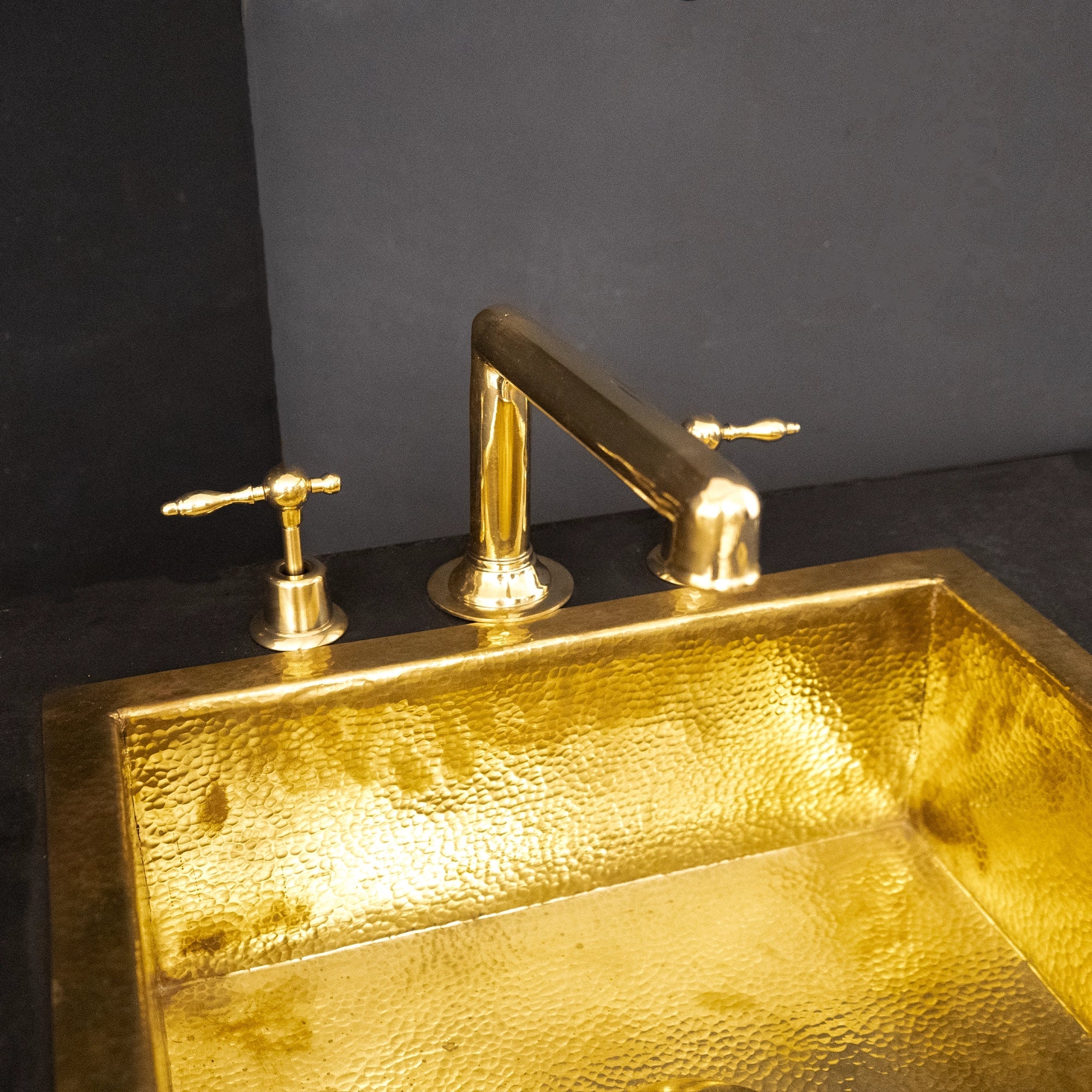 Unlacquered Brass Widespread Prep Sink Faucet