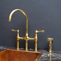 Unpainted Brass 3 Holes Bridge Faucet