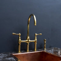 Unpainted Brass 3 Holes Bridge Faucet