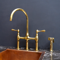 Unpainted Brass 3 Holes Bridge Faucet