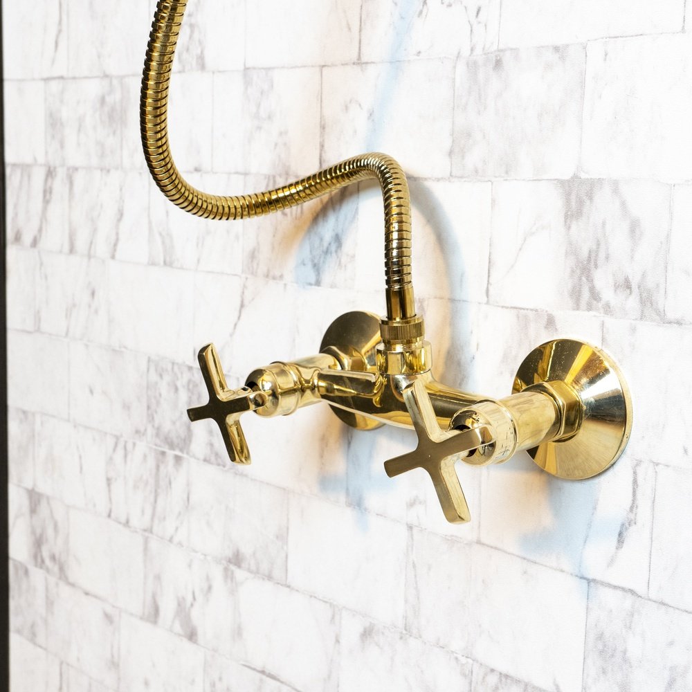 Solid Brass Shower System With Handheld Shower - Brassna