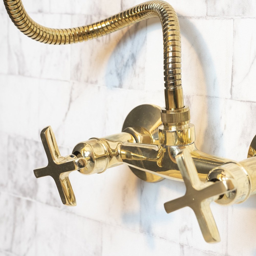 Solid Brass Shower System With Handheld Shower - Brassna