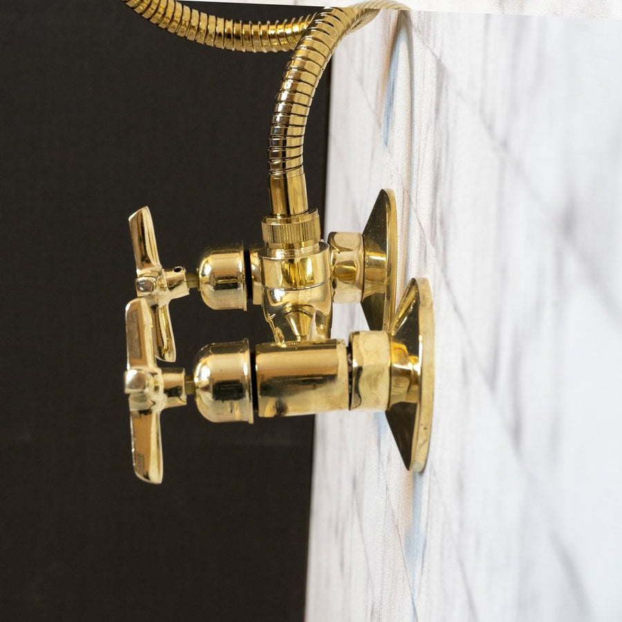 Solid Brass Shower System With Handheld Shower - Brassna