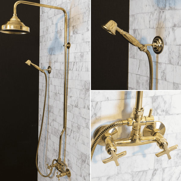 Bronze Brass Exposed Pipe offers Shower System