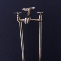 Unlacquered Brass Floor Mount Bath Tub Filler - Brassna