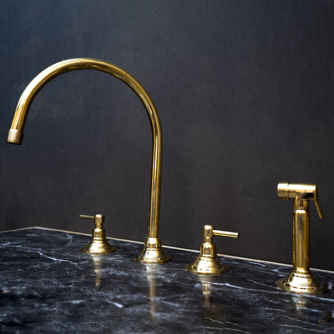 Deck Mount Unlacquered Solid Brass Vintage Countertop Faucet