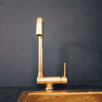 Unlacquered Brass Mixer Faucet With Foldable Spout - Brassna
