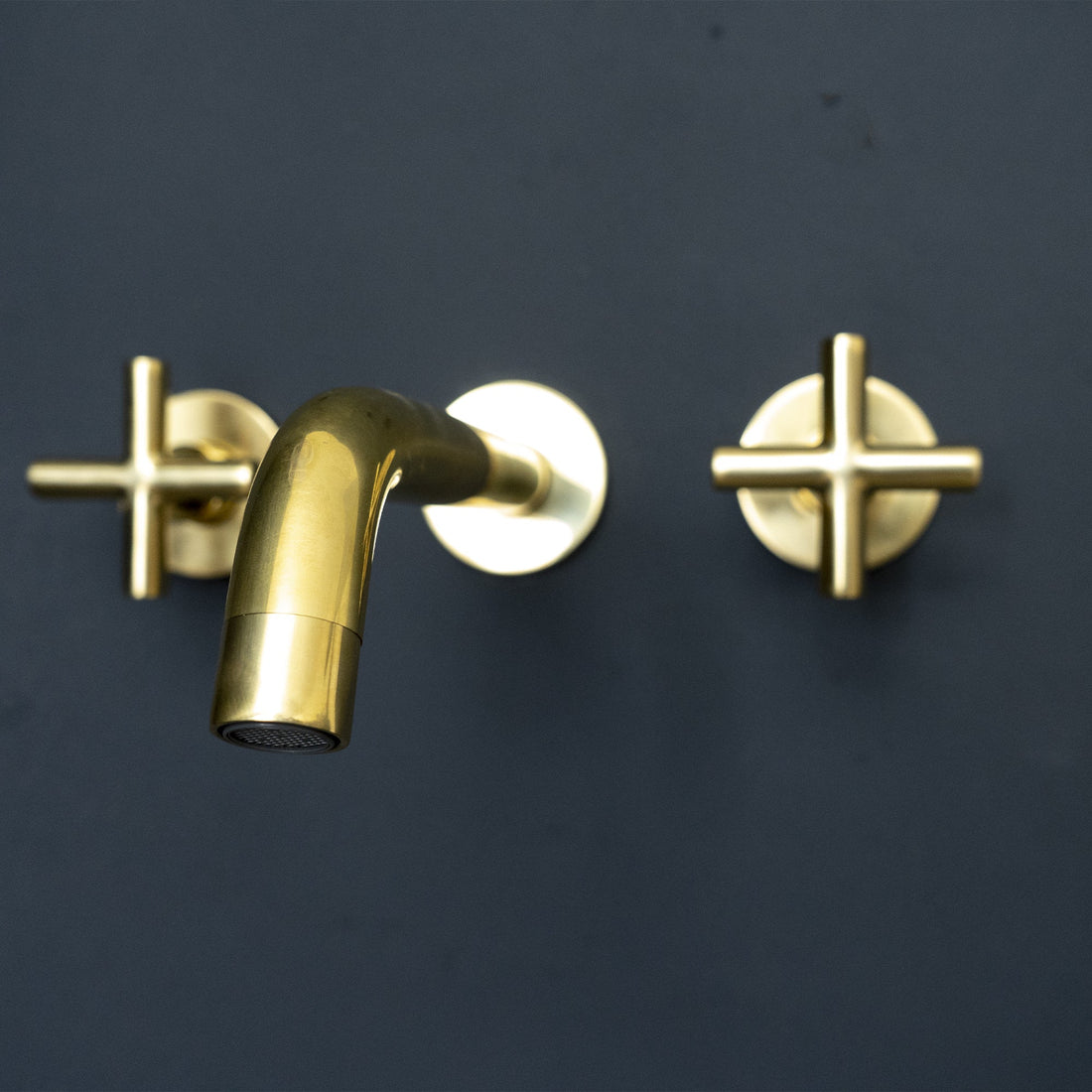 Wall Mounted Unlacquered Brass Faucet